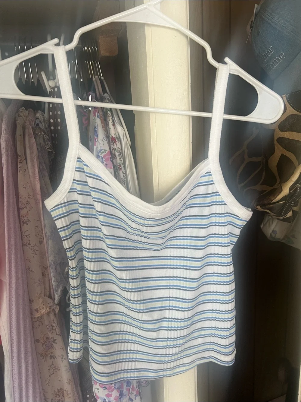 VS PINK blue and white striped cami - Picture 2 of 4